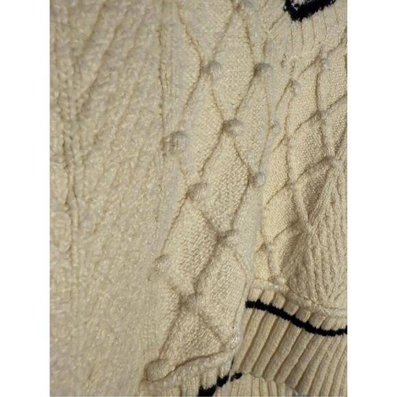 ANTHROPOLOGIE Maeve The Tillie V-Neck Pullover Sweater Sz XS Petite Ivory Chunky - Picture 11 of 11